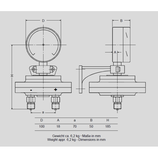 ĐỒNG HỒ ĐO ÁP SUẤT DẠNG CHÊNH ÁP SCHMIERER MODEL DGU100