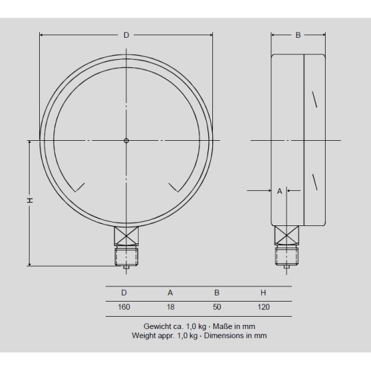 ĐỒNG HỒ ĐO ÁP SUẤT DẠNG CAPSULE SCHMIERER MODEL KU160