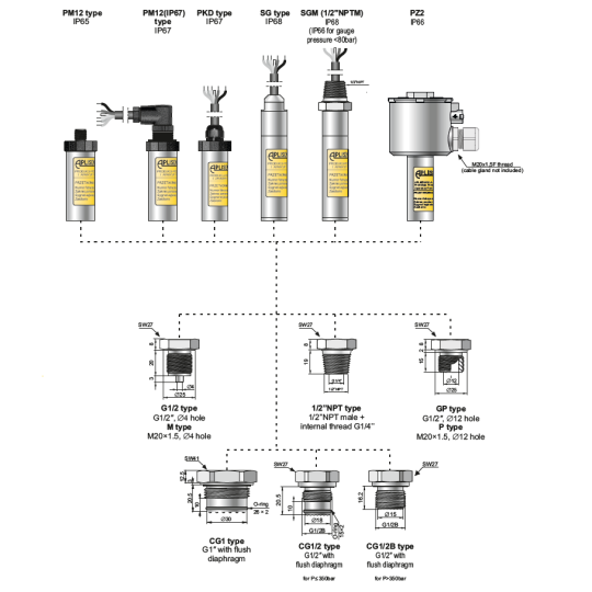 CẢM BIẾN ÁP SUẤT APLISENS MODEL PCE-28.Modbus