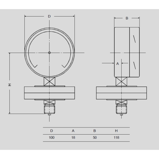 ĐỒNG HỒ ĐO ÁP SUẤT DẠNG MÀNG SCHMIERER MODEL PKU100