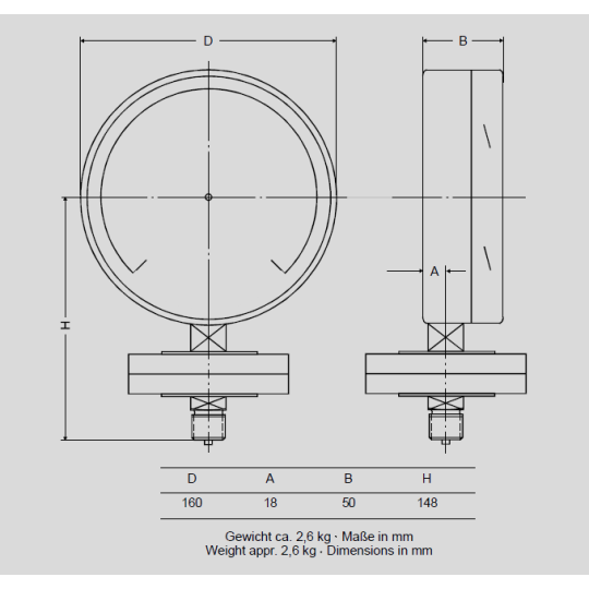 ĐỒNG HỒ ĐO ÁP SUẤT DẠNG MÀNG SCHMIERER MODEL PKU160